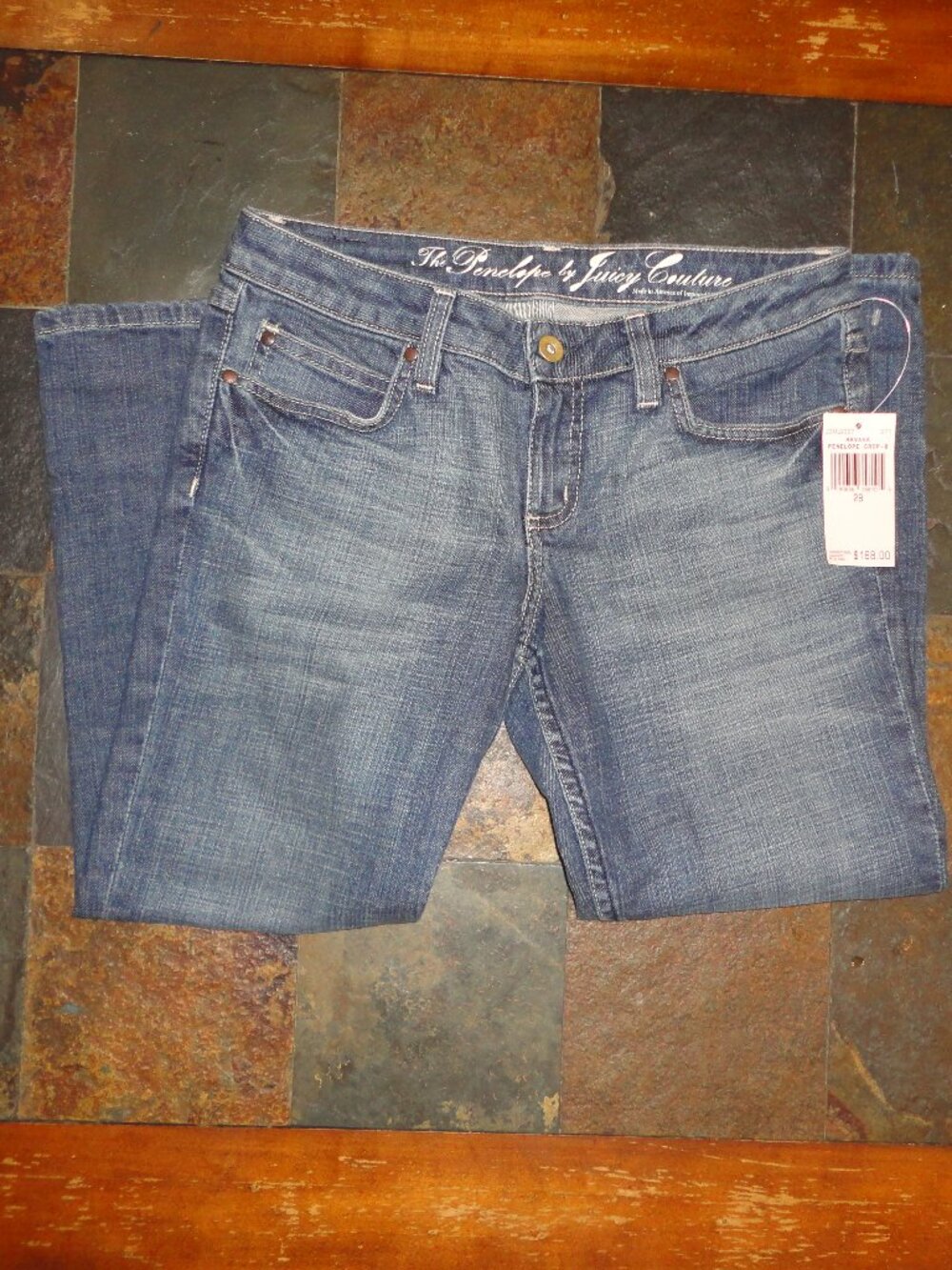 JUICY COUTURE "The Penelope" Women's Blue Denim Capri Ankle Pants Size 28 NWT!!